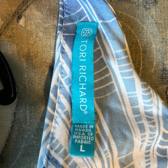 Tori Richard summer dress, shell pattern, sz L - Picture 6 of 7